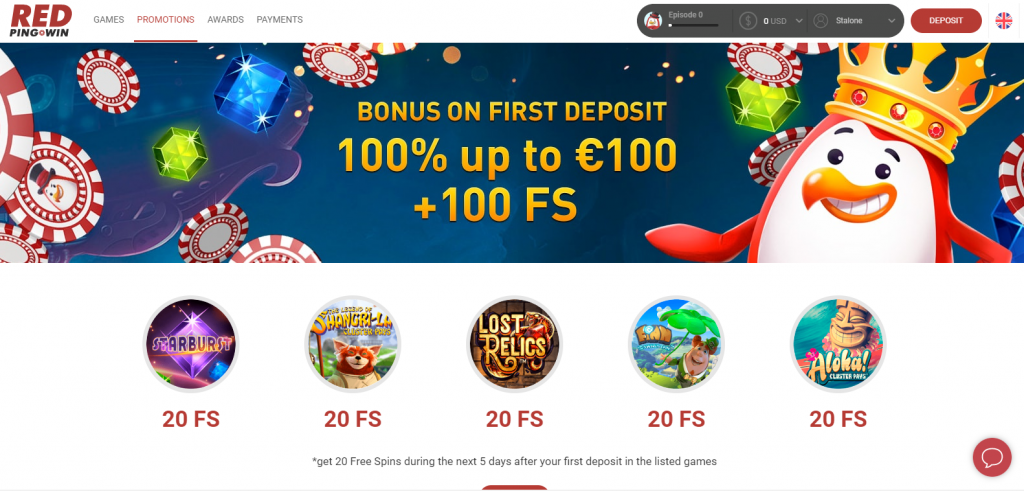 Red penguin casino games