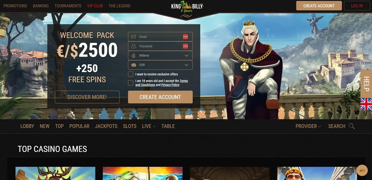 king billy casino bonuses