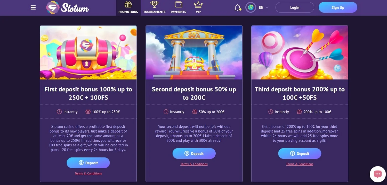 slotum casino promotions bonuses