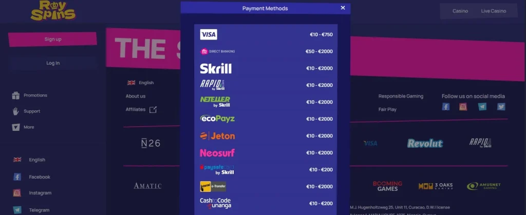 royspins payments