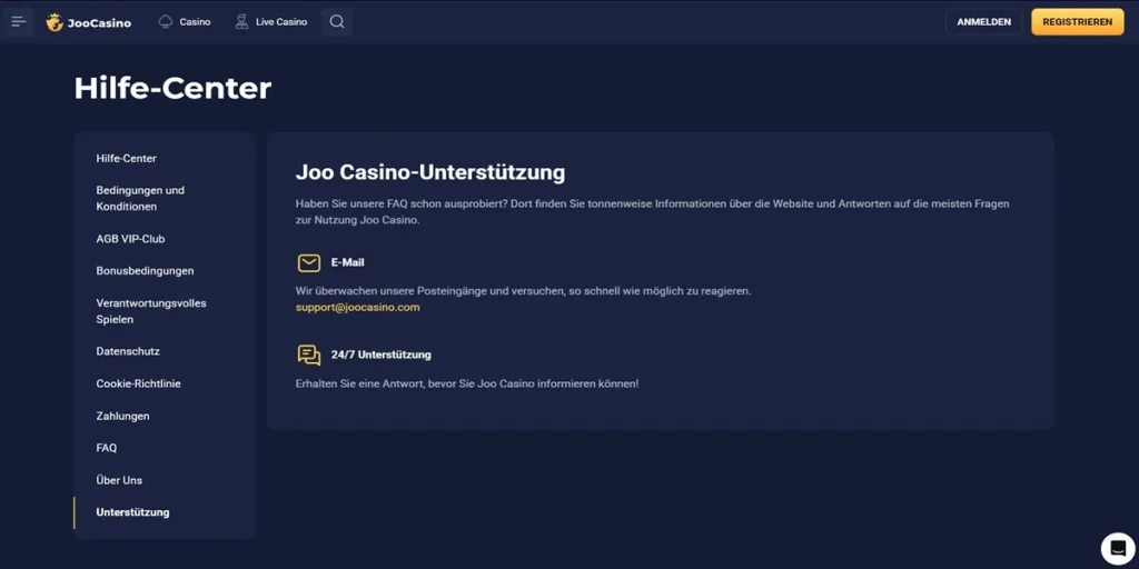 Joo Casino Support