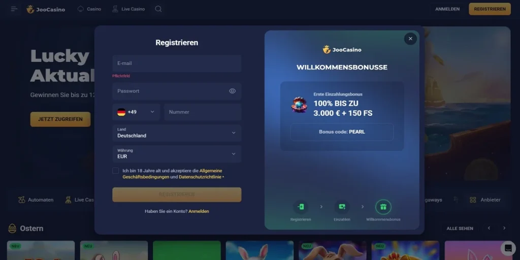 Joo Casino Anmeldung & Login