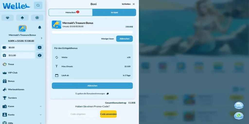11 $ Gratis-Guthaben ohne Einzahlung