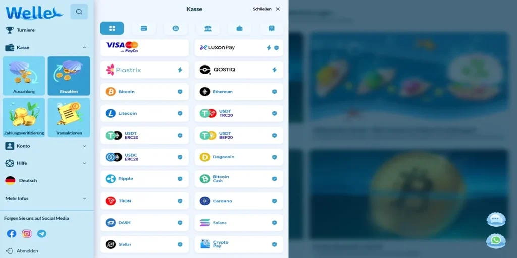 Welle Casino Zahlungen & Kasse