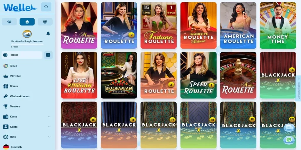 Live Casino & Sportwetten Welle Casino