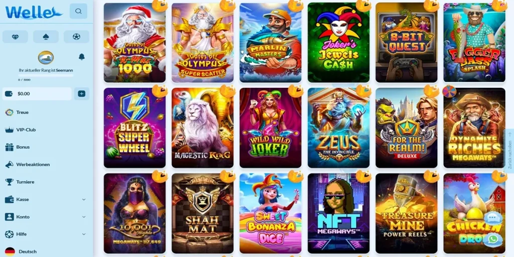 Spieleangebot Welle Casino
