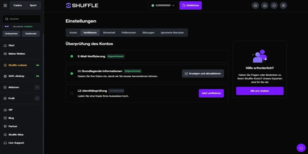 shuffle verifizieren