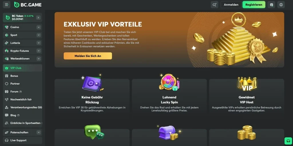 VIP-Status transferieren bc game