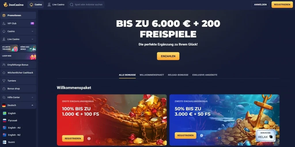 joo casino bonusse