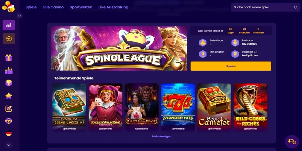 Spinoleague Turnier wazbee casino