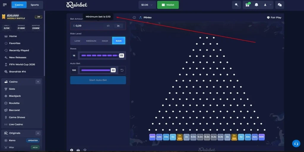 Rainbet Plinko