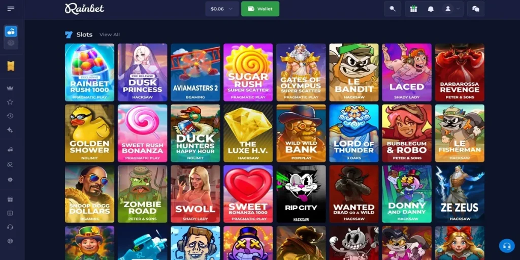 Rainbet Spielangebot mit Slots, Live‑Casino und Krypto‑Originals
