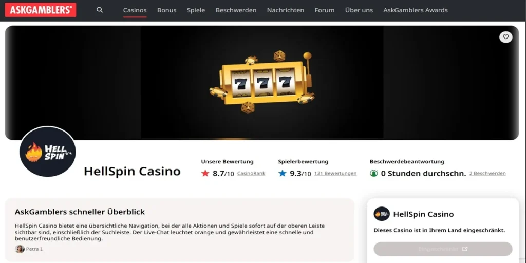 Hellspin Casino Bewertung