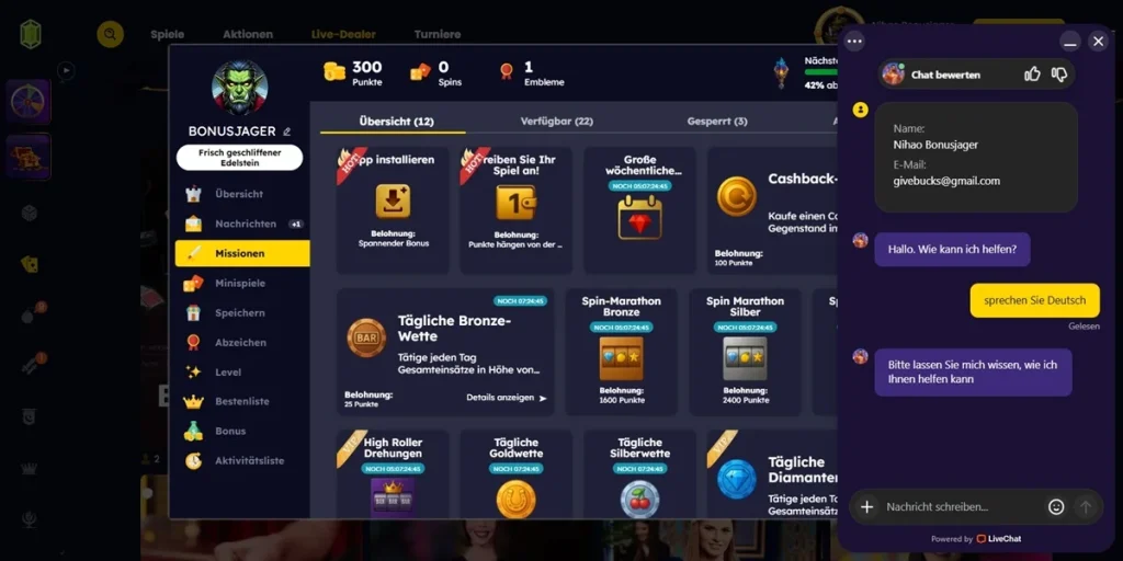 Support & Hilfe SlotsGem Casino