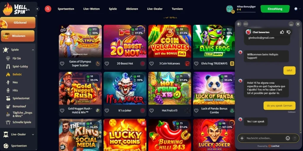 Support Hellspin Casino