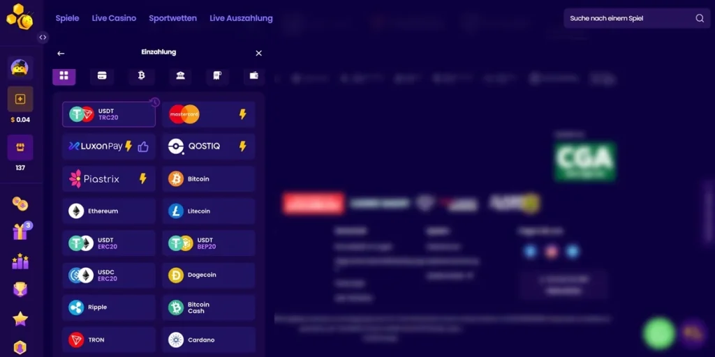 Zahlungen Wazbee Casino