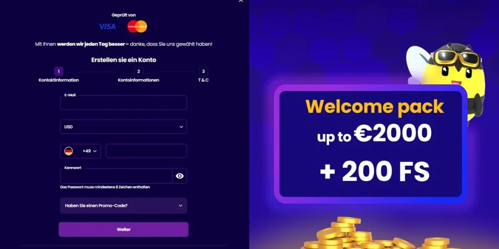 Anmeldung & Verifizierung Wazbee Casino
