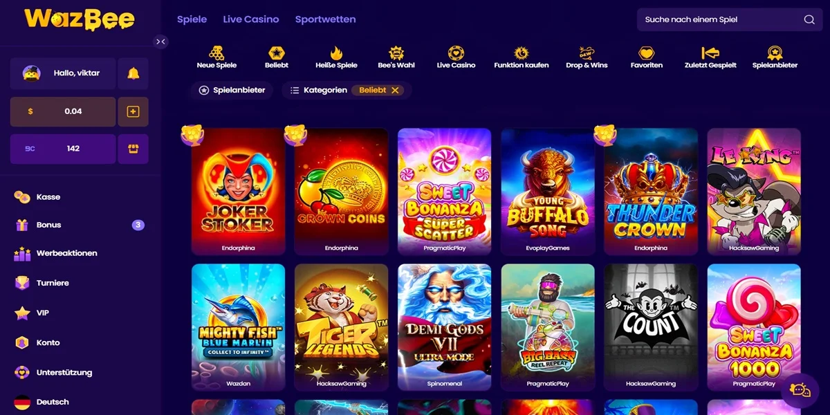 WazBee Casino Test