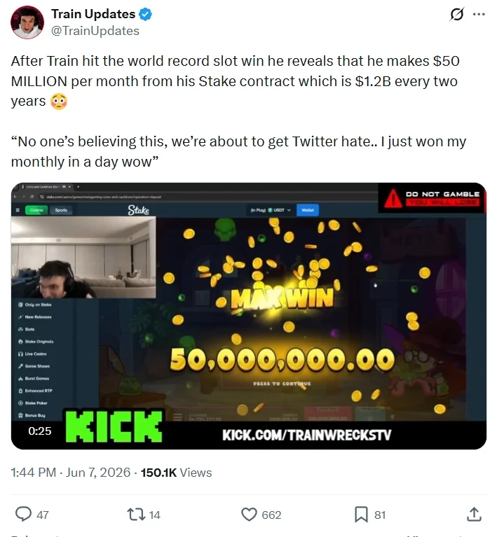 trainwreckstv stake contract